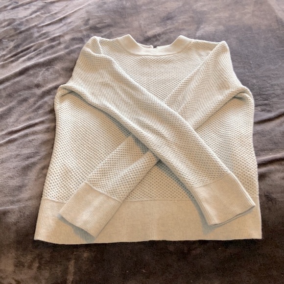 Loft, light blue soft sweater with cute gold buttons on the back. - Picture 3 of 6